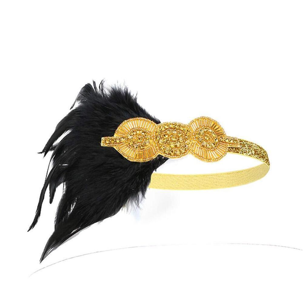 5900 Flapper Feather Headband 1920s Art Deco Roaring 20s Great Gatsby